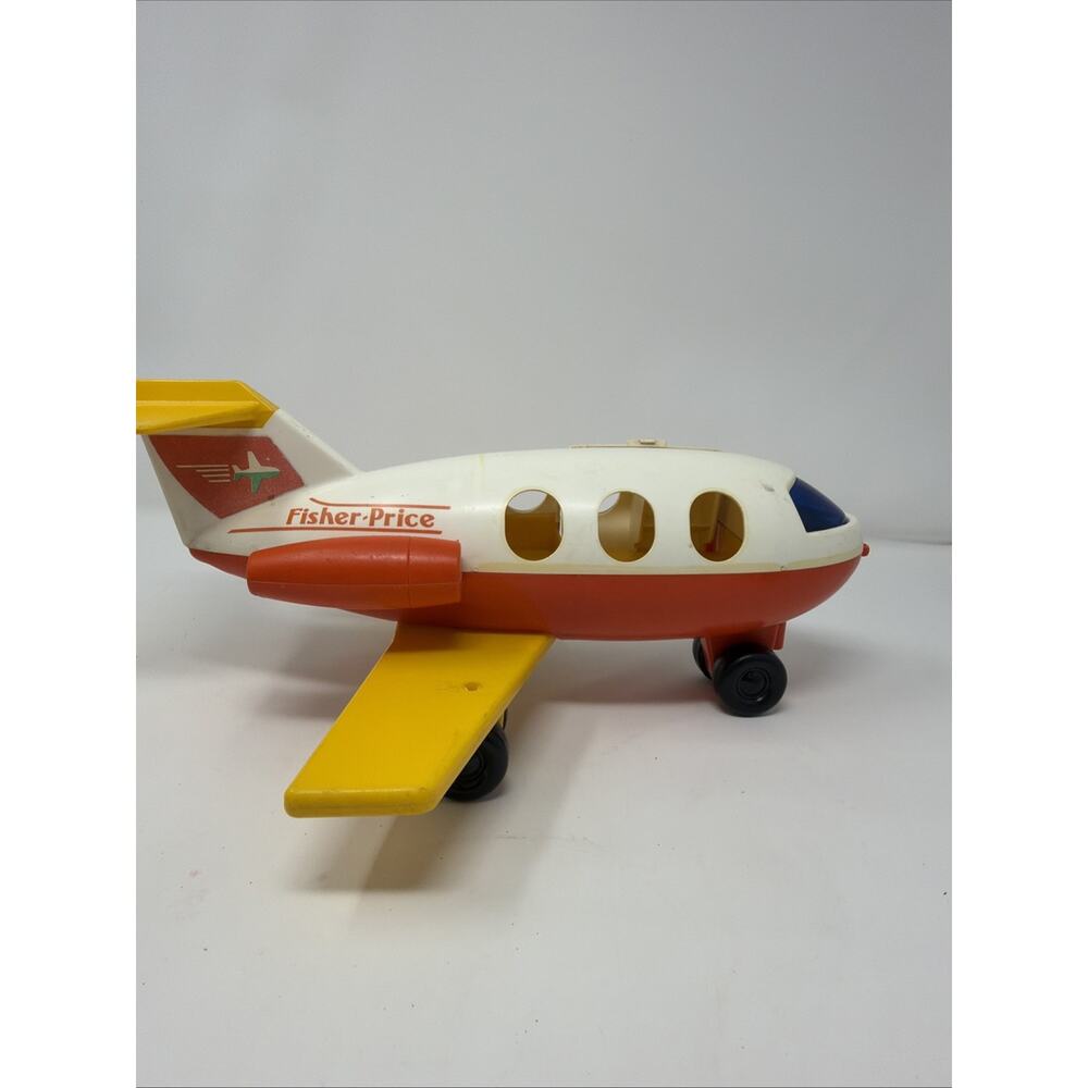 Fisher Price - Little People - Jet Airplane - White/Orange/Yellow - #2502 - Picture 10 of 12